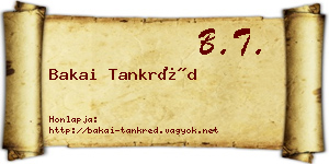 Bakai Tankréd névjegykártya